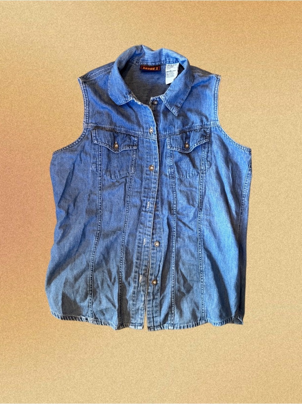 Faded Glory Light Blue Denim Button-Front Shirt